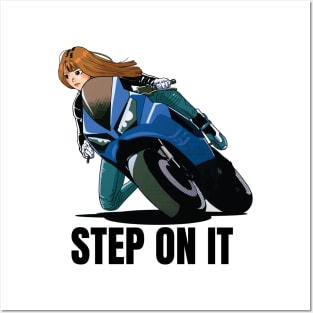 Step On it Biker Girl! Posters and Art